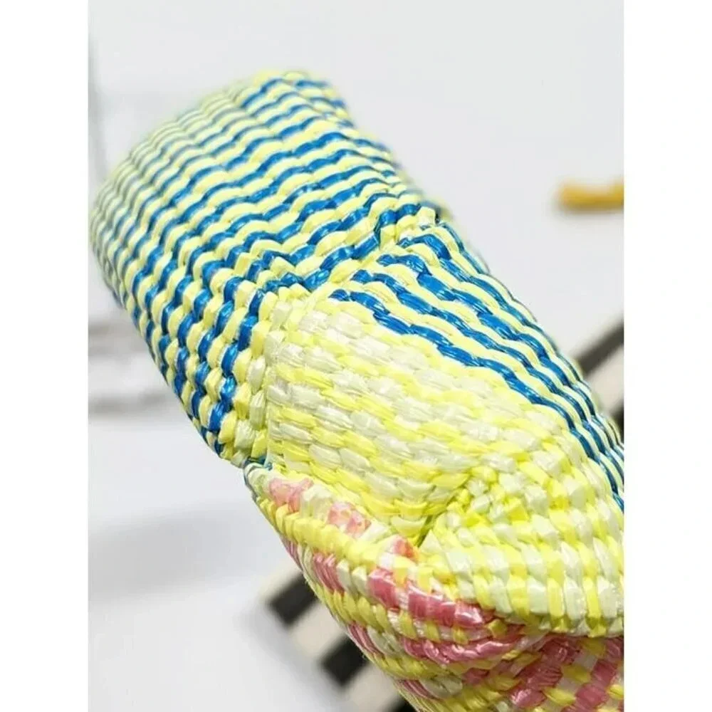 Lele Sadoughi Women's Mixed Raffia Knotted Headband Taffy Rainbow O/S (MSRP $75)